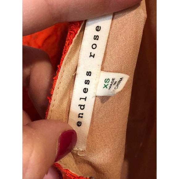 Endless Rose red Ornage Lace XS Boutique Bohemian Boho Going Out Dress - Picture 7 of 9